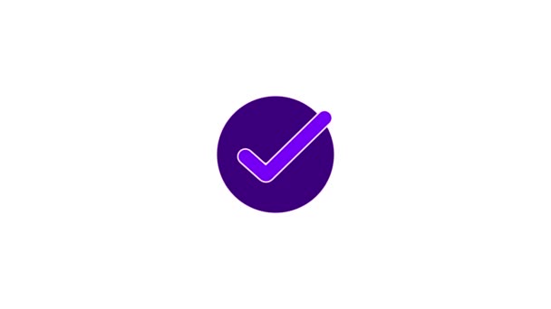 Animated Check Mark Icon Positive Symbol Tick Mark Icon Confirm — Stock Video