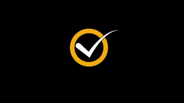 Animowana Ikona Check Mark Symbol Dodatni Ikona Tick Mark Potwierdzenie — Wideo stockowe