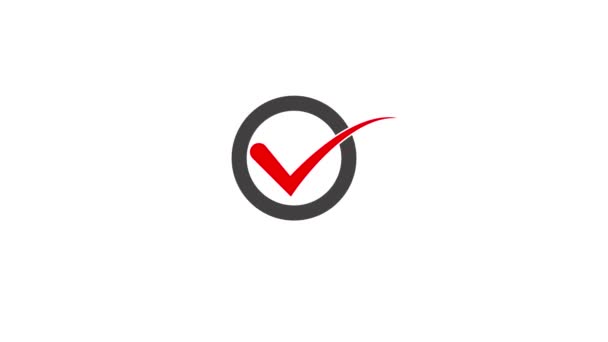 Animated Check Mark Icon Positive Symbol Tik Mark Icon Confirm — стоковое видео