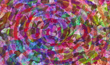 Renkli yeşil daire suluboya modern sanat arka planı