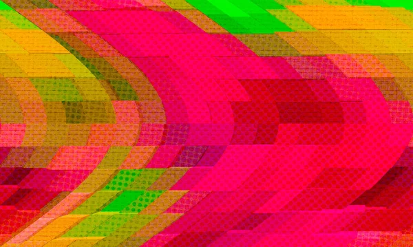 カラフルな緑 ピンク 赤の半幾何学的抽象的なデザインの背景 — ストック写真