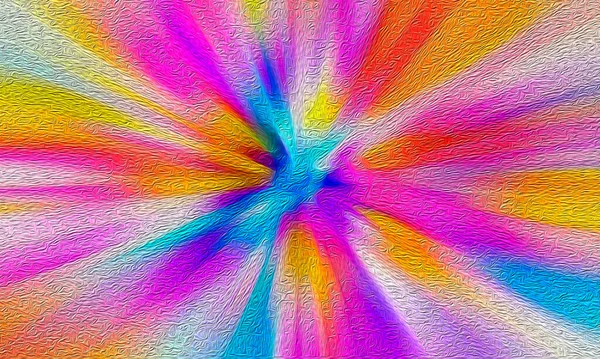 Colorido Sunburst Digital Pintura Óleo Fundo — Fotografia de Stock