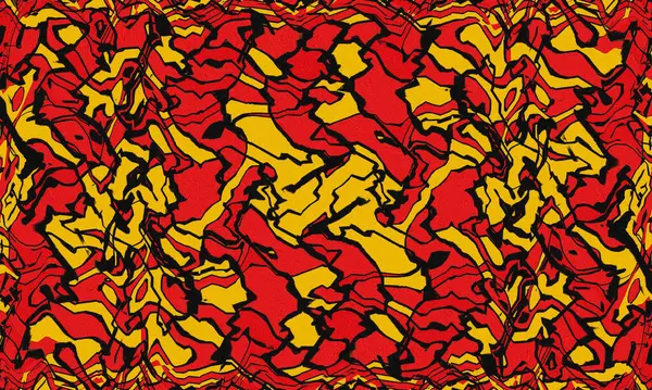Siyah çizgili kırmızı ve sarı soyut sanat arkaplanını karala 