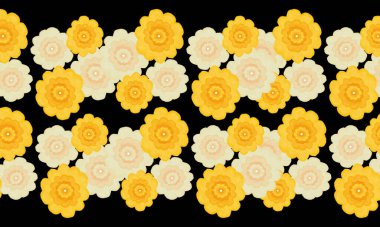 Renkli sarı tropikal çiçekler bahar desenli arka plan