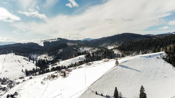 Carpathian Mountains Beautiful Winter Landscape Sunny Day Winter Landscape Snow - Stok İmaj