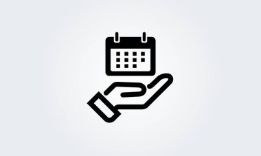Tarih takvimi simgesi. Sembol planlayıcısı. Anımsatıcı olay işaretleri. İş planı, program. vektör illüstrasyonu