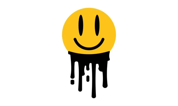 Смішні Розплавлені Посмішки Обличчя Встановлені Векторна Ілюстрація Перетворення Символ Обличчя — стоковий вектор