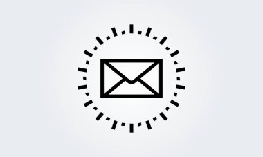 E- posta adresi, satır simgesi. Zarf Posta Servisi. Kişi mesajı gönderme adresi izole edilmiş düz vektör illüstrasyonu