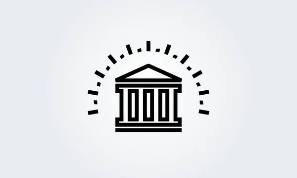 Корт Музей Банк Ікона Будівлі Університету Логотип Вектор Класичних Грецьких — стоковий вектор