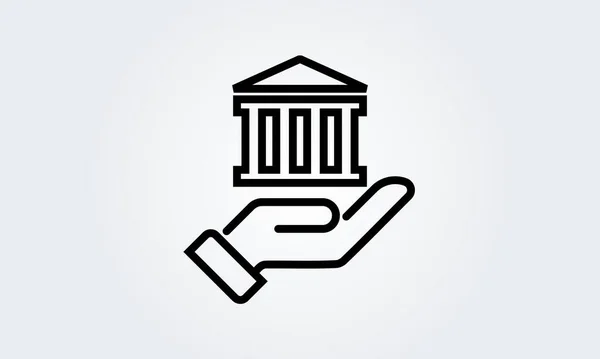 Tribunal Museu Banco Edifício Casa Universidade Ícone Mão Logotipo Clássico —  Vetores de Stock