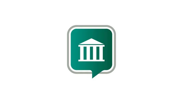 Court Museum Bank University Hus Byggnad Ikon Logotyp Klassiska Grekiska — Stock vektor