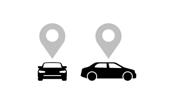 Car Tracking Map Icon Location Pin Logotype Web Website Button — 스톡 벡터