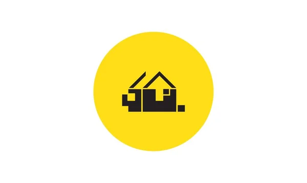 Будівельний Будинок Значок Дизайн Логотипу Ремонту Будинку Реконструкція Відновлює Комбінацію — стоковий вектор