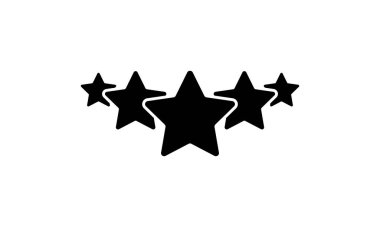 Beş yıldızlı ikon. Geri bildirim, inceleme, değerlendirme müşterisi. Birinci kalite. derecelendirme yıldızı Vektör illüstrasyonu