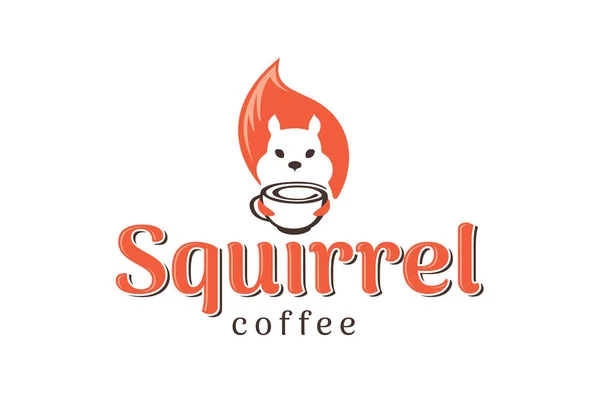 Nice illustration of logo with squirrel with coffee cup, good for coffee shop