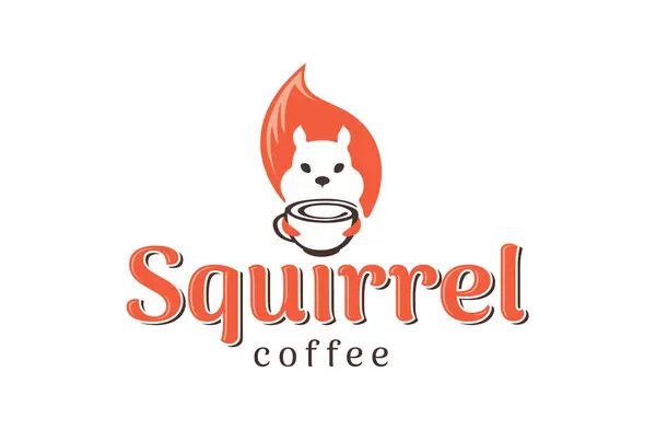 Nice logo illustration of the Squirrel with coffee cup, good for coffee shop