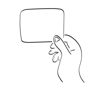 çizgi sanatı yakın el boş kağıt illüstrasyon vektör el beyaz arkaplanda izole çizilmiş