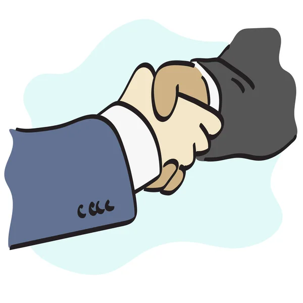 Detailní Podnikatelský Handshake Ilustrační Vektor Ručně Kreslené Izolované Bílém Pozadí — Stockový vektor