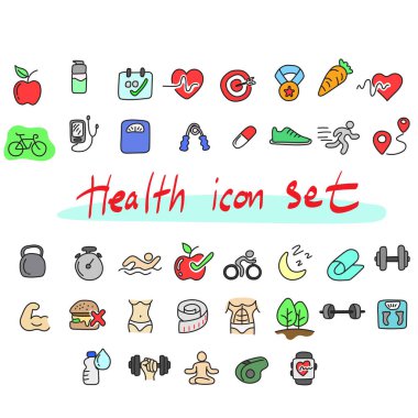 beyaz arkaplan çizgisi üzerinde izole edilmiş sağlık simgesi çizim vektör eli.