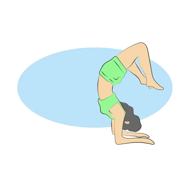Vue Latérale Belle Jeune Femme Faisant Yoga Sur Espace Copie — Image vectorielle