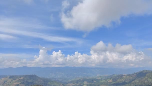 Lasso Tempo Molto Veloce Nuvole Sopra Montagne Paesaggio Della Thailandia — Video Stock