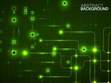 Mühendislik çiziminin soyut geometrik arka planı. Daireler ve çizgilerden yapılmış teknolojik duvar kağıdı. Geometrik tasarım. Vektör İllüstrasyonu