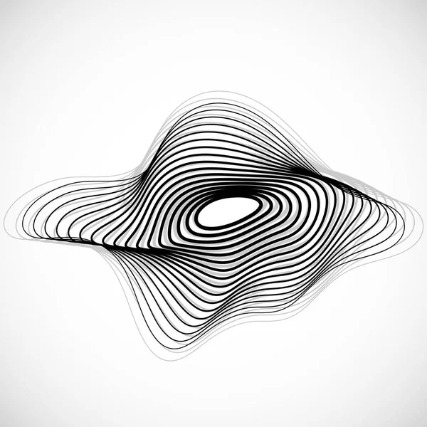 Abstrakte Schwarz Weiß Gestreifte Form Futuristischer Geometrischer Stil Vektorillustration — Stockvektor