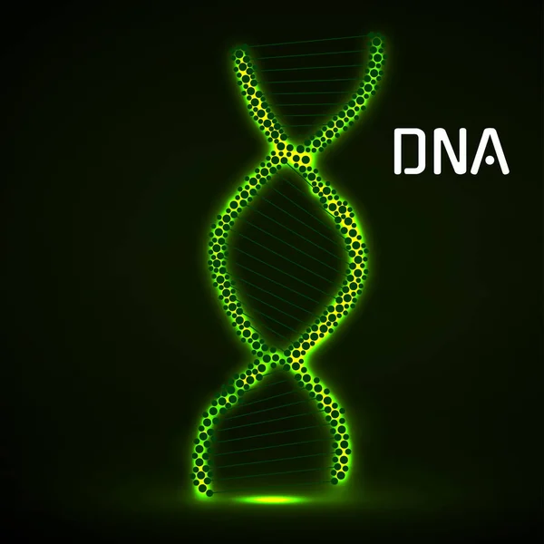 Abstract Neon Spiral Dna Glowing Molecular Background Science Concept Vector — Stock Vector