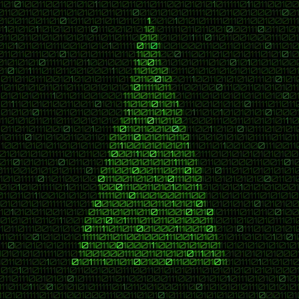 Digitaler Weihnachtsbaum Mit Binärcode Weihnachtsbaum Vektorillustration — Stockvektor