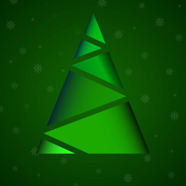 Çokgenlerin soyut renkli noel ağacı. Geometrik stil. Vektör illüstrasyonu