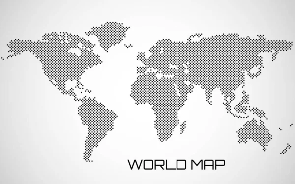 Prikket Kort Verden Abstrakt Verdenskort Prikker Vektorillustration – Stock-vektor