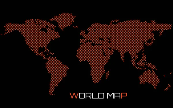Noktalı Dünya Haritası Noktaların Soyut Dünya Haritası Vektör Illüstrasyonu — Stok Vektör