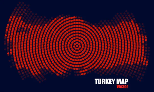 터키의 방사상 개념을 추상화 지도입니다 일러스트 — 스톡 벡터