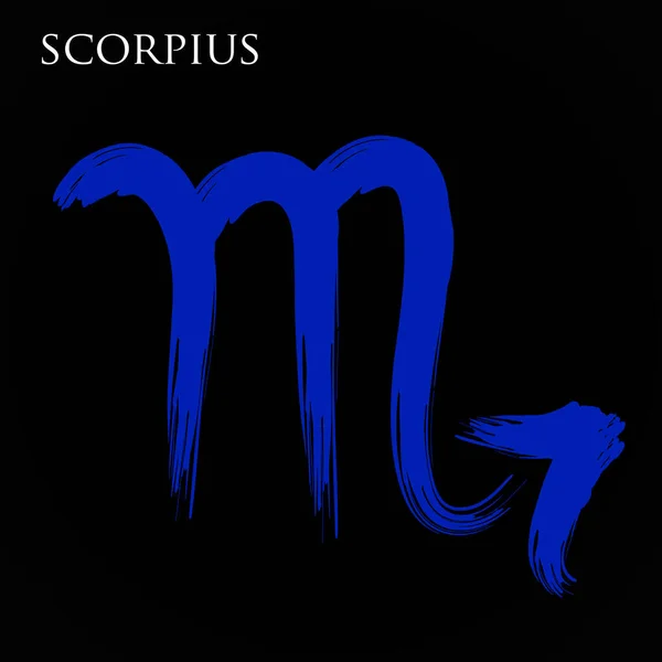 Scorpion Símbolo Zodíaco Isolado Fundo Branco Pincel Scorpion Signo Zodíaco — Vetor de Stock