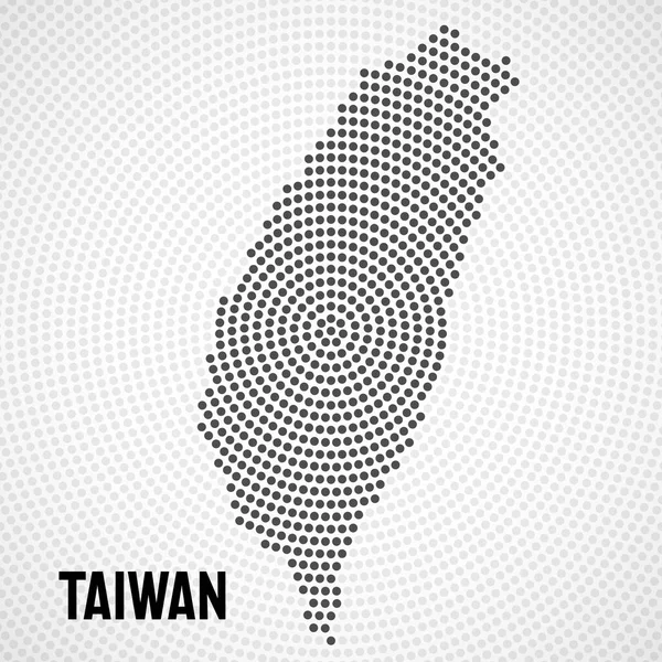 摘要台湾径向点地图 半色调概念 矢量图解 第10部分 — 图库矢量图片