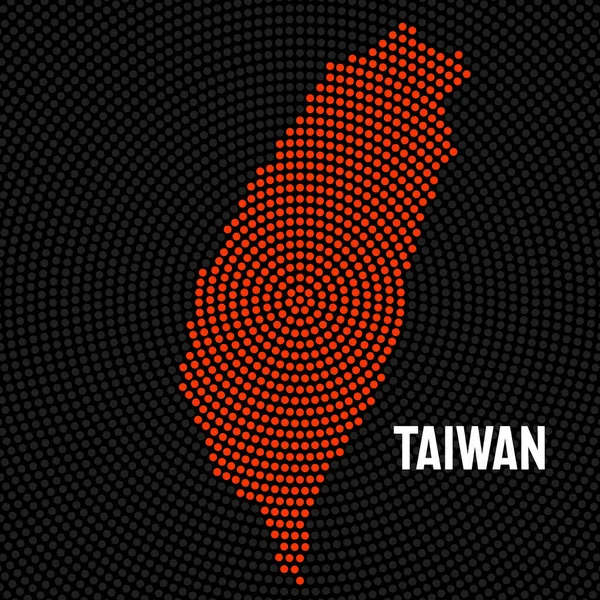 摘要台湾径向点地图 半色调概念 矢量图解 第10部分 — 图库矢量图片