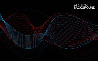 Renkli dinamik dalgalarla soyut bir arkaplan. Tasarımın için illüstrasyon