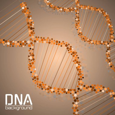 Soyut DNA sarmalı, renkli molekül yapısı, bilim konsepti. Vektör illüstrasyonu