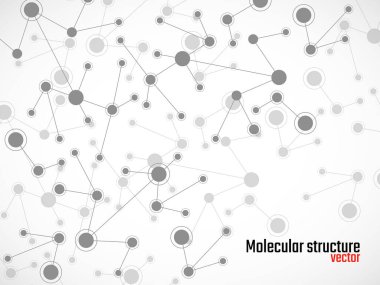Molecule structure and connected lines with dots genetic. Dna, atom, neurons. Vector illustration