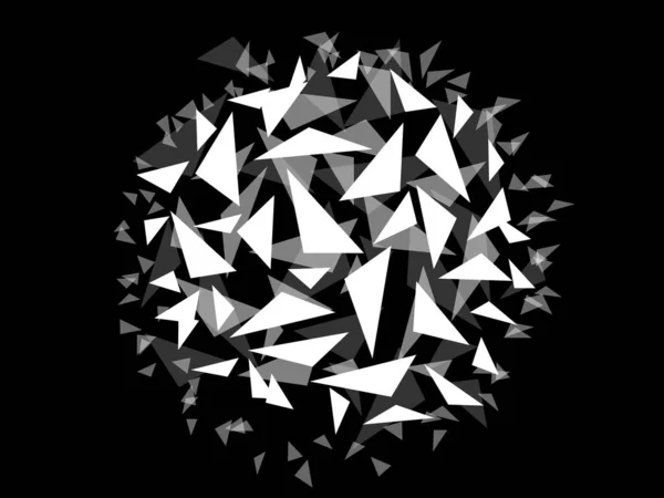 Balle Polygonale Abstraite Explosion Triangles Chaotiques Fond Vectoriel — Image vectorielle
