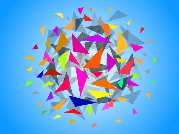 Balle Polygonale Abstraite Explosion Triangles Chaotiques Fond Vectoriel — Image vectorielle