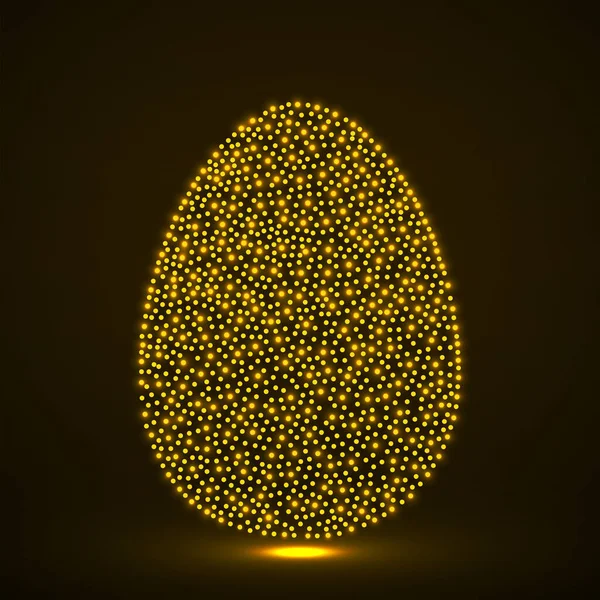 Abstract Easter Egg Dotted Isolated White Background — Stock Vector