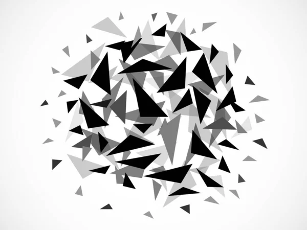 Abstrakte Polygonale Kugel Explosion Chaotischer Dreiecke Vektorhintergrund — Stockvektor