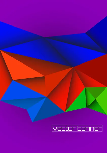 Banner Vetorial Abstrato Fundo Colorido Geométrico Com Polígonos Triangulares — Vetor de Stock