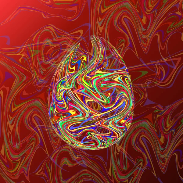 Abstract Paasei Van Futuristische Spiralen Van Kleurrijke Lijnen Heldere Veelkleurige — Stockvector