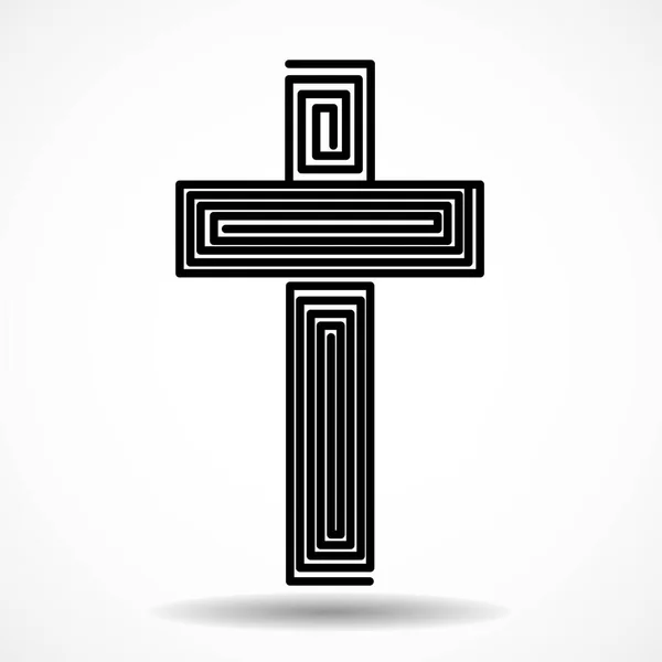 Cruz Criativa Símbolo Espiritualidade Cristã Religião Ilustração Vetorial —  Vetores de Stock