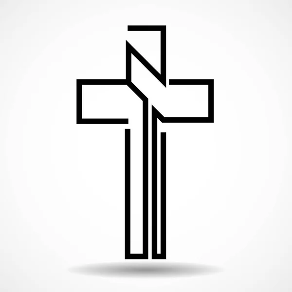 Cruz Creativa Símbolo Espiritualidad Cristiana Religión Ilustración Vectorial — Vector de stock