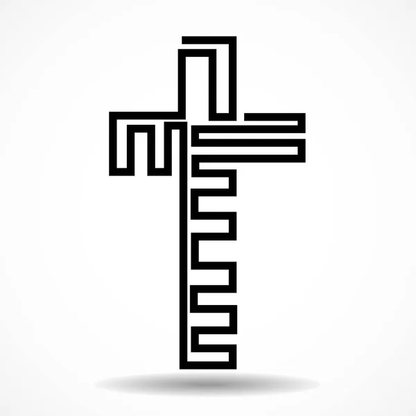 Creative Cross Christian Spirituality Symbol Religion Vector Illustration — ストックベクタ