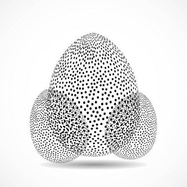 Noktalı Paskalya yumurtaları beyaz arka planda izole edilmiş.