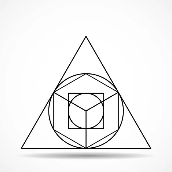 Ezoteryczny Lub Duchowy Symbol Odizolowany Białym Tle Symbole Geometrii Ilustracja — Wektor stockowy